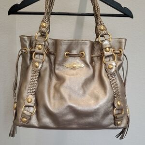 Elliott Lucca Gold Shoulder Bag with Metallic Finish